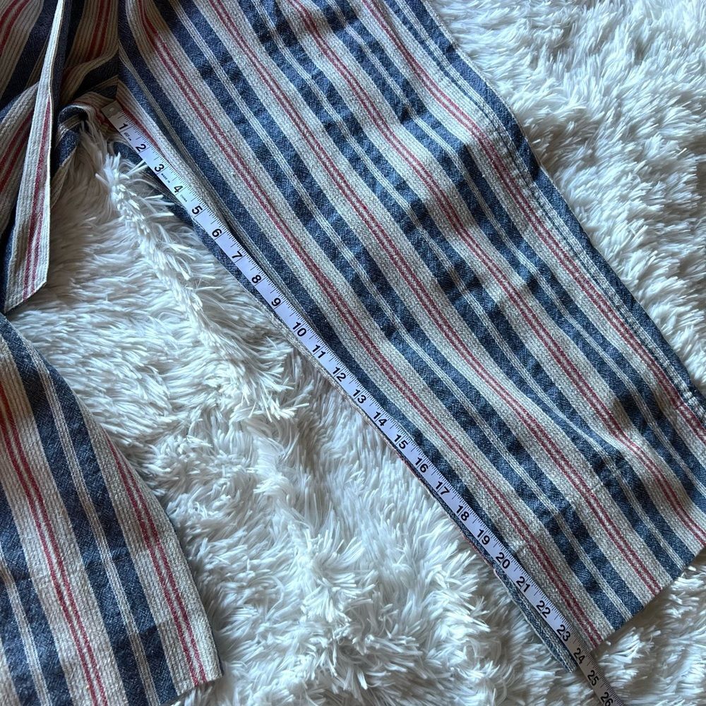Knox Rose Multicolor Striped Linen Cotton Blend Wide Leg Pants - Picture 6 of 12